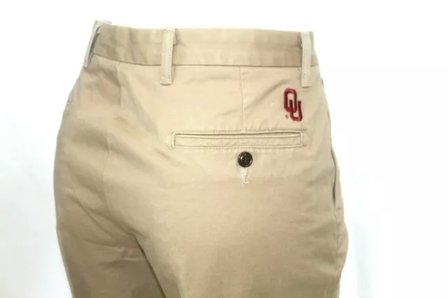 NWT Dockers Game Day Classic Flat Front Khaki Pant Oklahoma Sooners Tan Sz 38x32