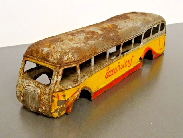 JOUET EN TÔLE Ancien Autocar Cij Renault Excursion Renault EUR 40,50