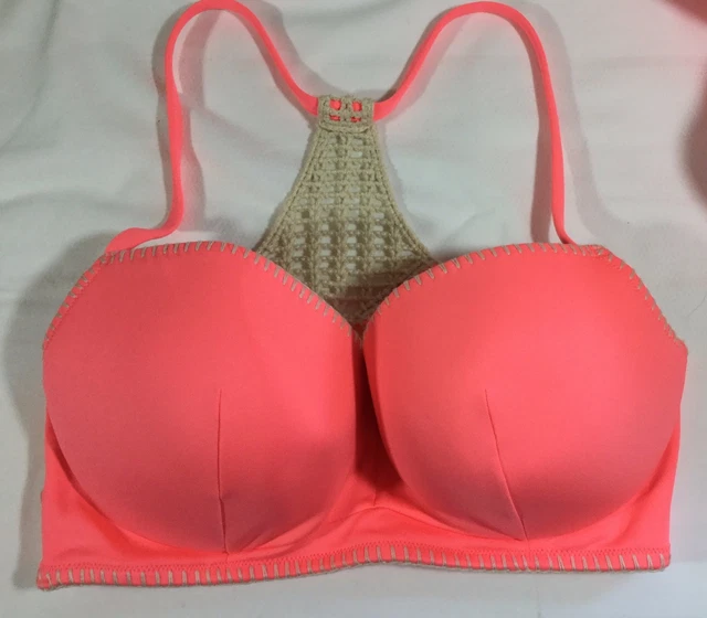 Victorias Secret Swim Vs The Getaway Halter 34B Crochet Bikini Top Nwt (F270)
