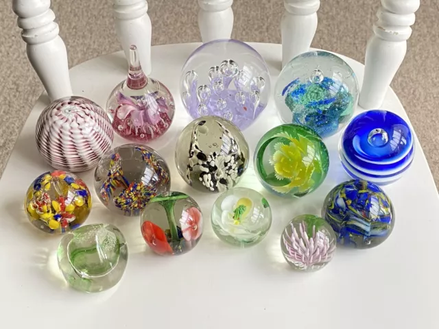 Glass Paperweights Job Lot X14