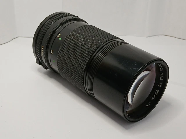A) Canon FD 200mm F/4 Macro MF Lens with Tripod Mount