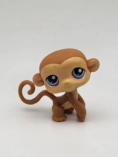 Littlest Pet Shop Monkey, light brown. Red Magnetic Paw