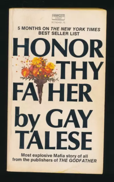 Honor Thy Father By Gay Talese Bonanno Family Mafia 1972 Fawcett Crest Paperback