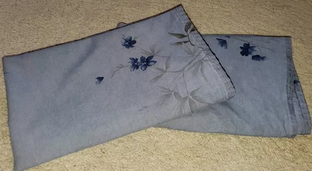 2 Calvin Klein Bamboo Flowers Hyacinth Pillowcase Shams QUEEN - Minor Wear