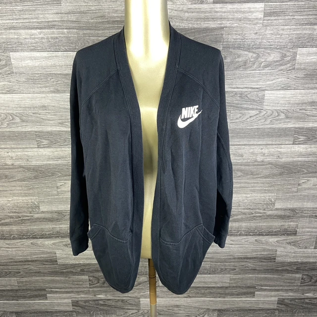 NIKE Open Style Black Activewear Rally Cardigan Sweatshirt Women's Size XS