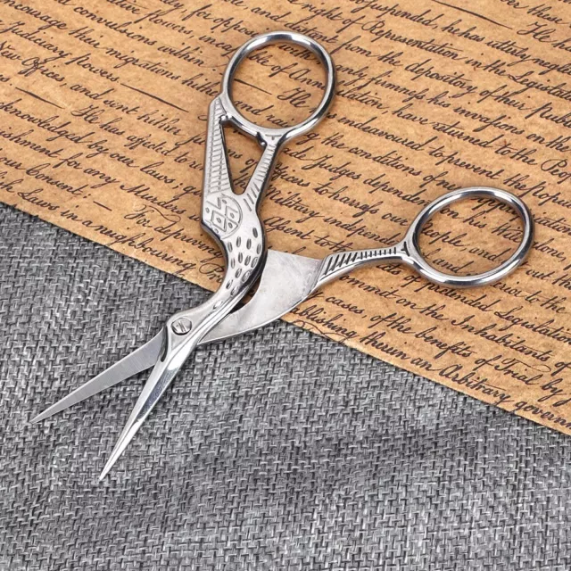 Silver Stainless Steel Retro Style Crane Shape Sewing Scissor Tailor XL