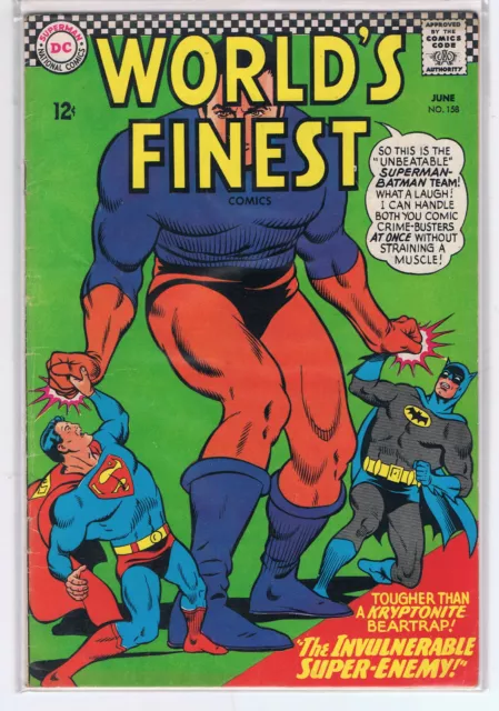 Worlds Finest #158 Very Fine VF 1966 DC Comics Batman & Superman Silver Age