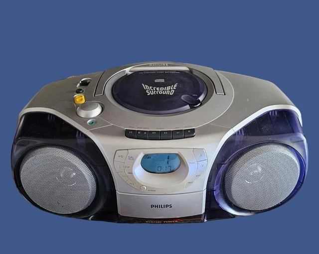 PHILIPS AZ2010 AM/FM Radio CD Cassette Player Boombox 1998 Vintage $55. ...