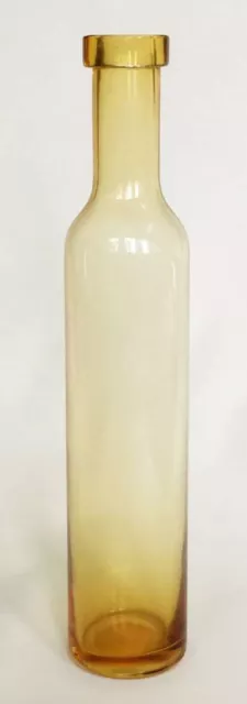 SANDRA RICH, Glas- VASE "FLASCHE LANG"  Blumenvase Bodenvase 48cm gelb BERNSTEIN