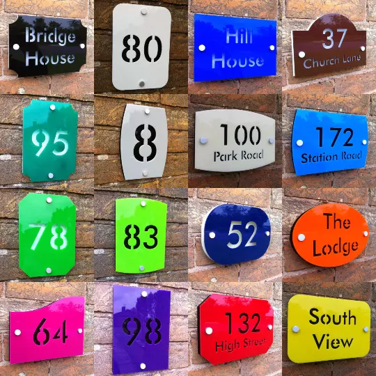 Door House Sign Plaque Number Personalised Address Street Name Acrylic Wall UK