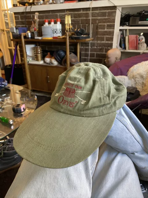 VINTAGE ORVIS LONG Bill Suede Leather Fly Fishing Fisherman Cap Hat CH13  $59.46 - PicClick