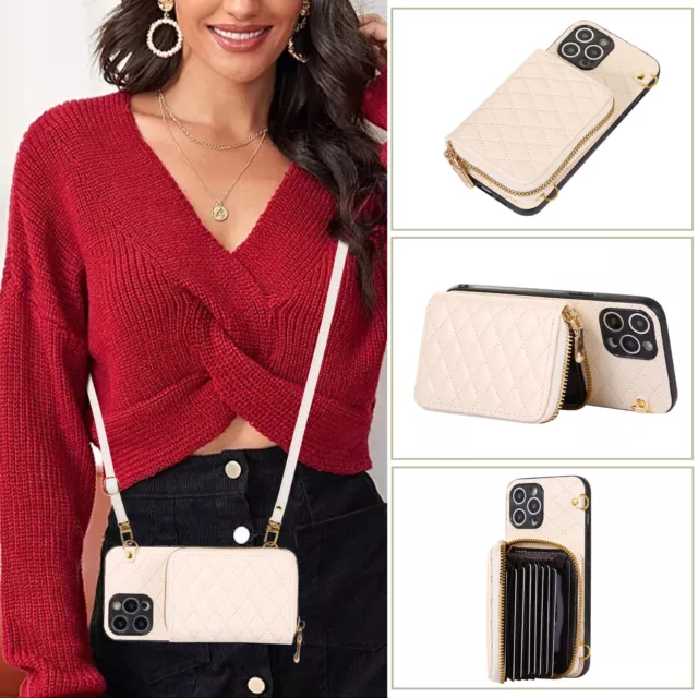 Crossbody Wallet Card Bag Stand Fashion Women Girl For iPhone Samsung Phone Case