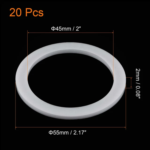 6 Joints Plats Rondelle Silicone 40mm Diamètre Extérieur, 2mm épais - Uxcell