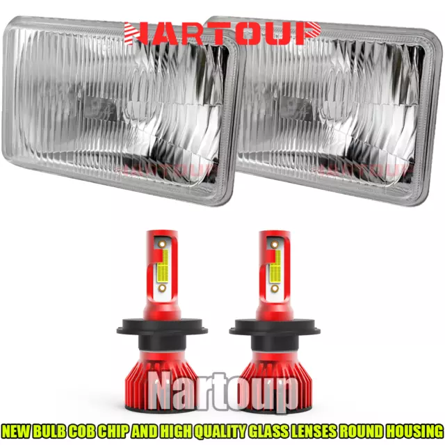 Pair 5x7" 7X6" LED Headlights For 1999-2010 Ford F250 F350 F450 F550 Super Duty