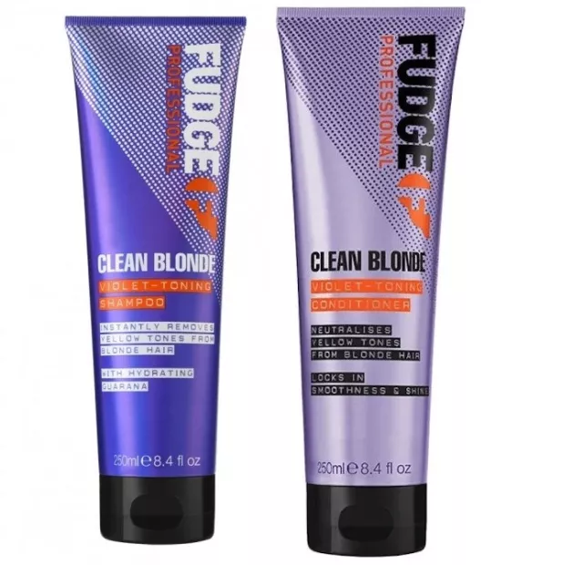 Fudge Professional Clean Blonde Violet Toning Shampoo & Conditioner 250ml Each