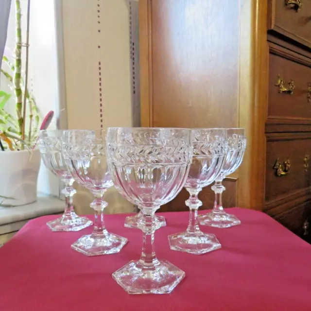 6 verres à vin blanc en cristal villeroy et Boch modèle miss désirée signé