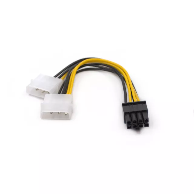 2x Molex auf 8 Pin PCI Express Stromkabel Adapter für Grafikkarte PCI-E Kabel