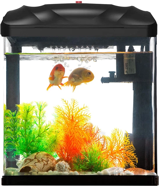 Glass Betta Fish Tank Kit, Self Cleaning 2 Gal. Small Nano Aquarium Starter Kit