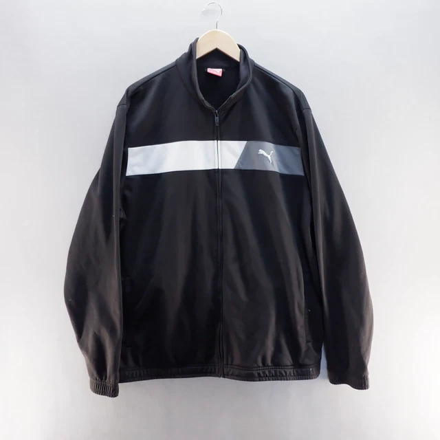 Puma Track Top 2XL Black Logo Full Zip Tracksuit Top  Mens