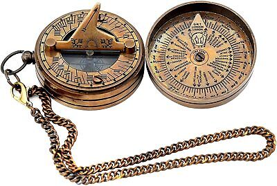 Brass Dollond London Sundial Compass Set Of 5 Vintage Nautical  Pocket compass