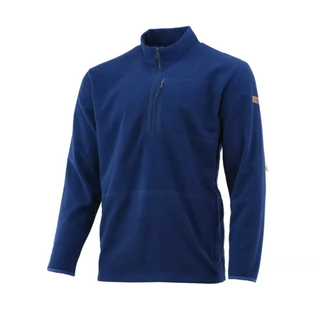 Chaqueta de lana azul HUK Performance canal de pesca con cremallera completa azul - MEDIANA NUEVA CON ETIQUETAS