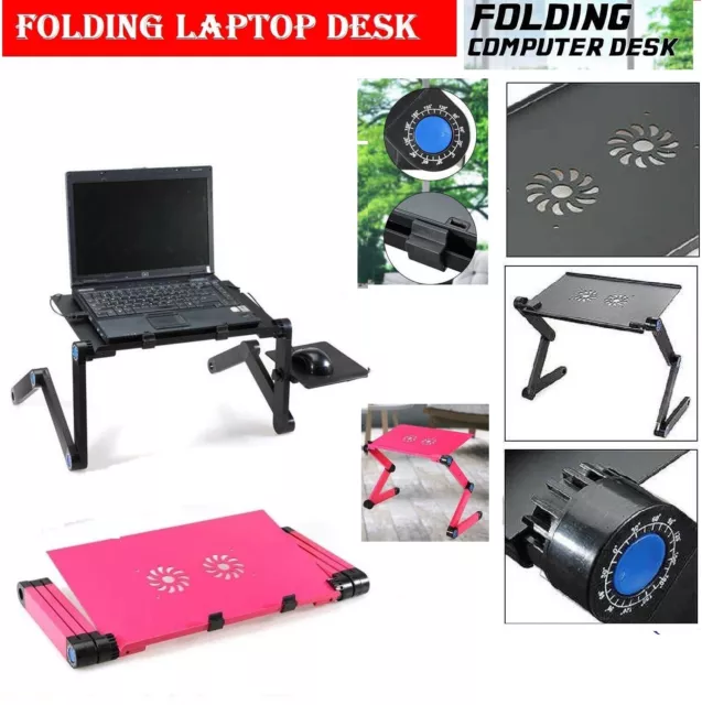 Adjustable Folding Cooling Dual Laptop Stand With  Fan Portable Tablet Holder