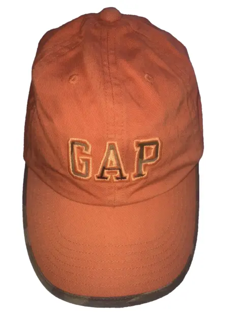 Gap Boys Orange Baseball Cap Green Camouflage Trim Logo Size S/M Stretch Band