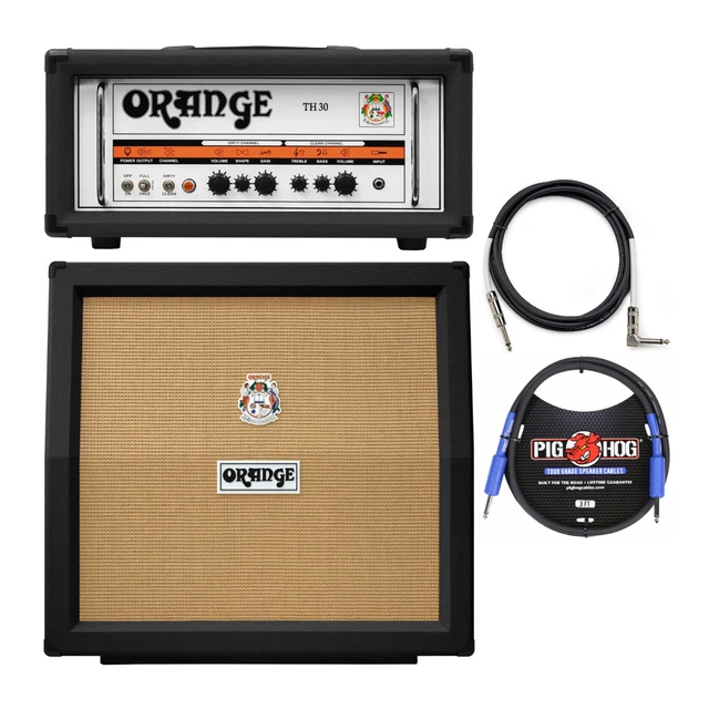 Orange Amps TH30H 30W Tube Amp Head Black with 240W 4x12 In Straight Cabinet