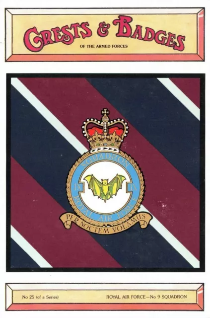 Postcard RAF Royal Air Force No.9 Squadron Crest Badge No.25 NEW