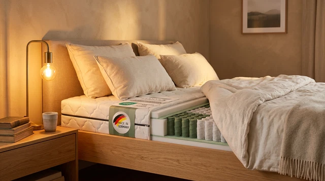 Ensemble Relaxation TALCA - Matelas + Sommiers Électriques - 2x80x200, Décor Chêne
