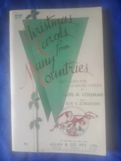 Vintage Music Book,Christmas Carols From Many Countries,  Chords And Words