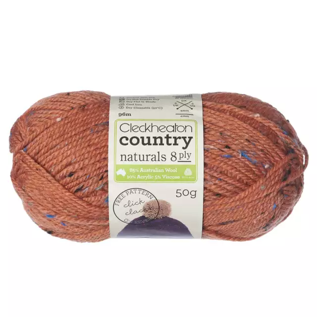 Cleckheaton 50g "Country Naturals" 8-Ply Wool Blend Tweed Yarn