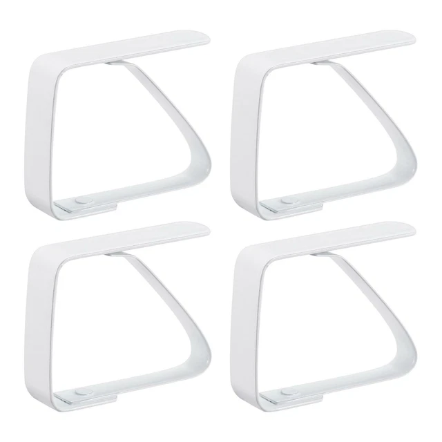 Tablecloth Clips 50mm x 40mm 420 Stainless Steel Table Cloth Holder White 4 Pcs