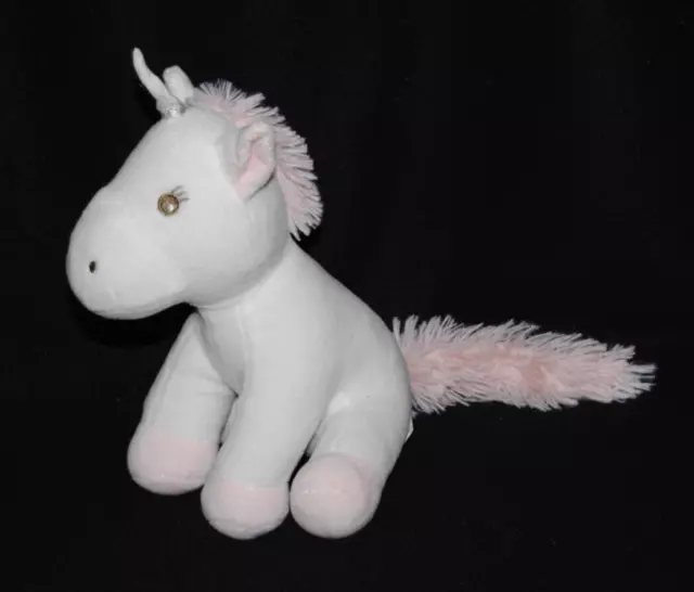 Peluche doudou licorne ATMOSPHERA For Kids blanc rose 21 cm TTBE