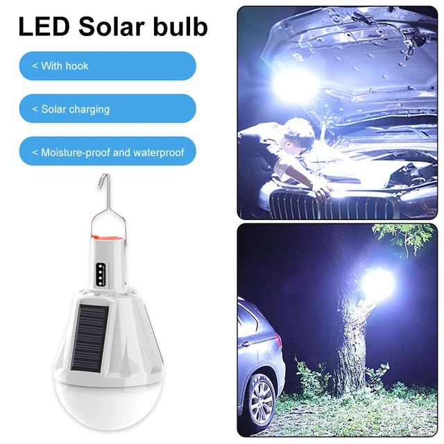 Portable Solar Panel Powered LED Lights Bulb Light Tent Lamp Camping Out/Indoor