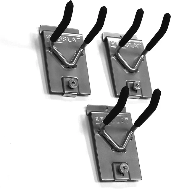 13011 Double 4-Inch Locking Hooks Designed for PVC Slatwall 3-Pack