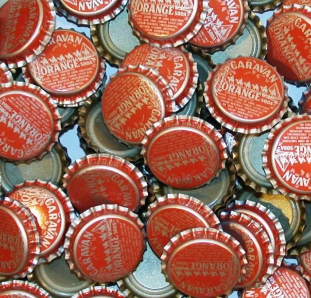 Soda pop bottle caps Lot of 25 CARAVAN ORANGE camels pic unused new old stock