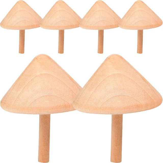 6 piezas Juguete de madera en blanco Giroscopios sin terminar Madera giroscopio