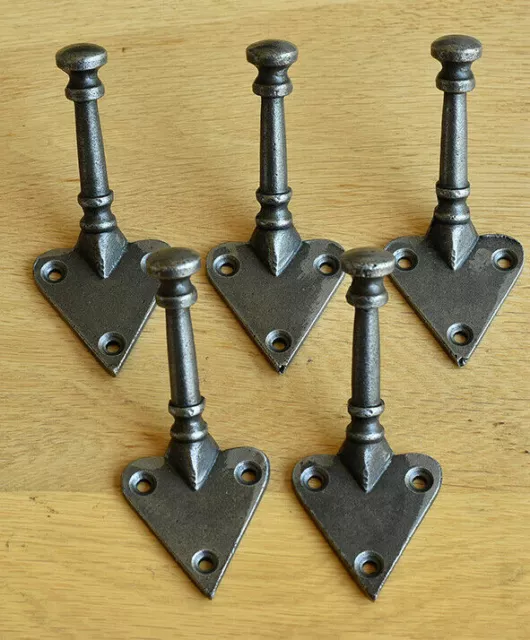 A set of five of Arts & Crafts coathook coat hook hook cast iron hanger