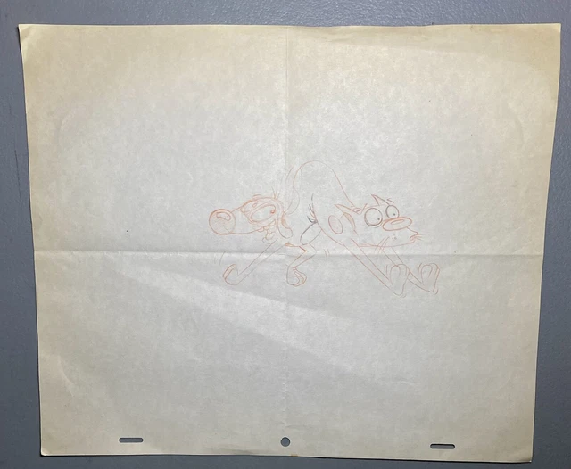 Original 1990s ￼Nickelodeon￼ Animation Drawing Sketch Production Art CATDOG