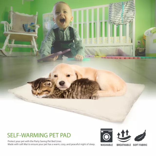 NEW Self Warming Pet Bed Cushion Pad Dog Cat Cage Kennel Crate Soft Cozy Mat