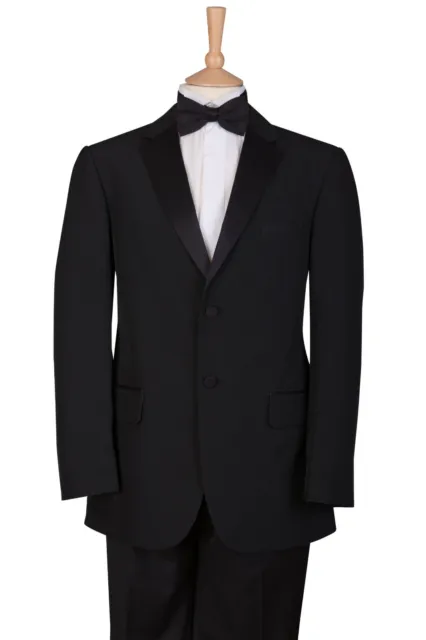 Black Tie Tuxedo Suit Black New Years Eve Christmas Party 2 Piece Evening Suit