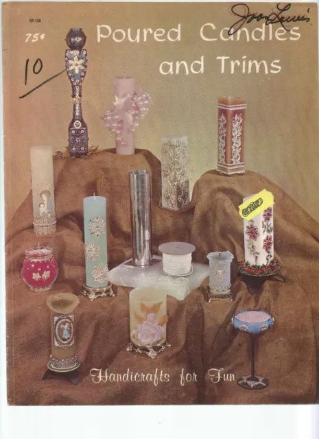 Folleto artesanal para decorar velas y adornos vertidos instrucciones de cera vintage década de 1960 H18