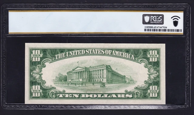 Fr. 1705 1934D $10 Silver Certificate PCGS 65 PPQ GEM UNC 2