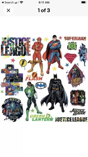 JUSTICE LEAGUE 28 Wall Decals Superman Batman Room Decor Stickers DC COMICS NEW