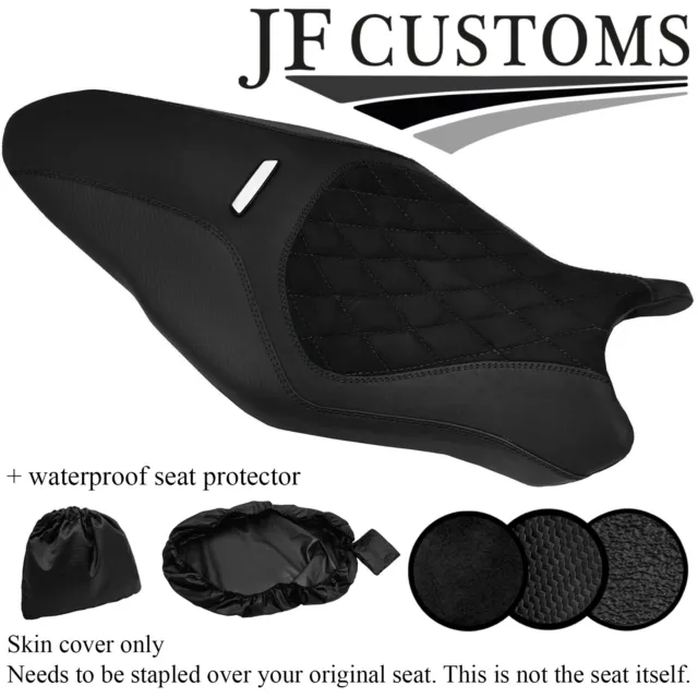 Black St Suede Carbon Grip Custom For Ducati Monster 1200R 16-19 Seat Cover+Wsp
