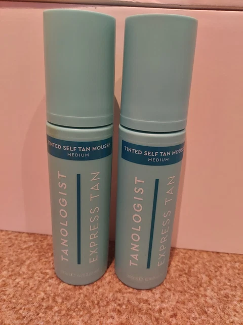 2 x Tanologist Tinted Self-Tanning Mousse Medium Express Fake False Tan 200ml