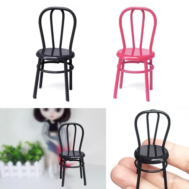 Doll House Accessories 1:24 Dollhouse Chair Kitchen Furniture Miniature Chair