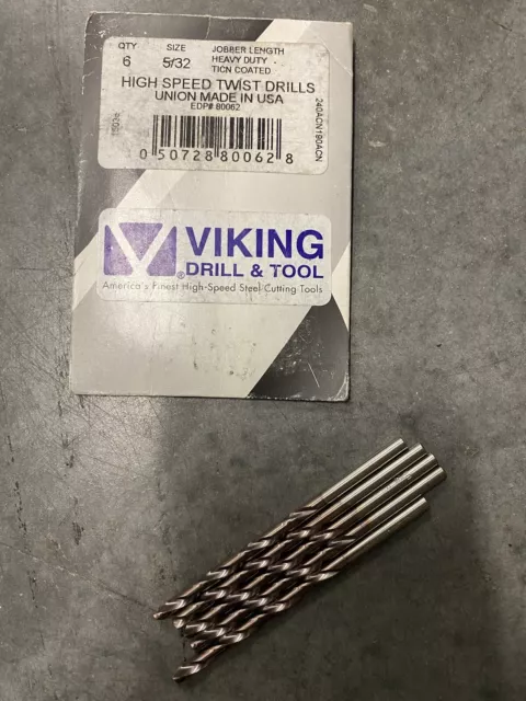 5/32 Viking Drill jobber TiCN coated heavy duty 135° qty 5