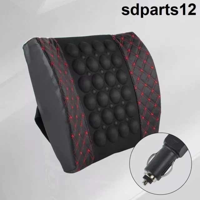 Coussin Dossier Lombaire Vibrant 12V Support Massage Ergonomique Siège Voiture